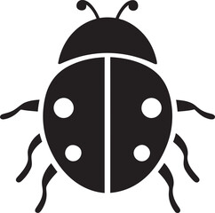 Abstract Ladybug Grace in Monochrome Vector Ladybug Silhouette Timeless Symbol