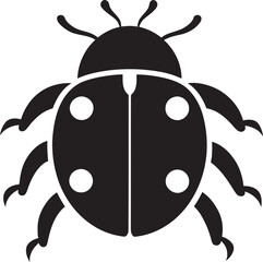 Silhouette of Simplicity Ladybug Profile Vectorized Details Monochrome Ladybug Emblem