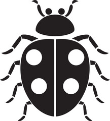 Geometric Beauty in Shadows Sleek Ladybug Insignia Silent Splendor Abstract Ladybug Logo