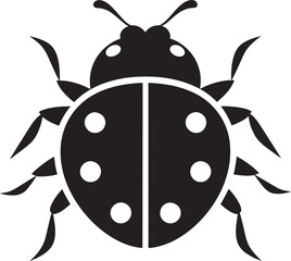 Minimalistic Elegance Vectorized Ladybug Symbol Sleek Silhouette of Delight Monochrome Ladybug