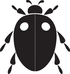 Sleek Silhouette of Delight Monochrome Ladybug Eyes of Intricate Beauty Elegant Ladybug Crest