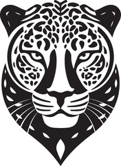 Stalking Grace Black Vector Leopard Logo Fierce Elegance Vector Black Leopard Icon