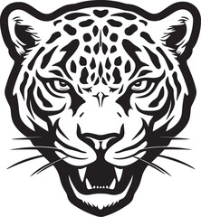 Wild Elegance Black Leopard Icon in Vector Fearless Grace Black Leopard Vector Emblem