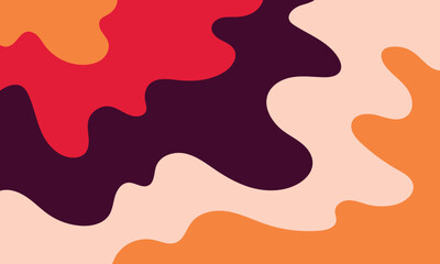 Wavy and colorful background template copy space. Fluid and dynamic flat vector backdrop. liquid colors design for poster, banner presentation, cover, magazine, or flyer.