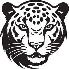 Feline Finesse Black Leopard Emblem in Vector Unleash the Beast Black Vector Leopard Icon