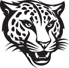 Stalking Excellence Black Vector Leopard Icon Untamed Grace Black Leopard Emblem