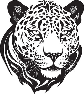 Striking Stealth Black Leopard Icon in Vector Graceful Dominance Black Leopard Logo Design