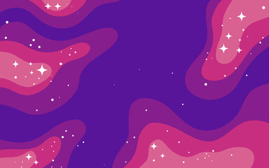 Vector space background . Cute flat style template with Stars in Outer space%09