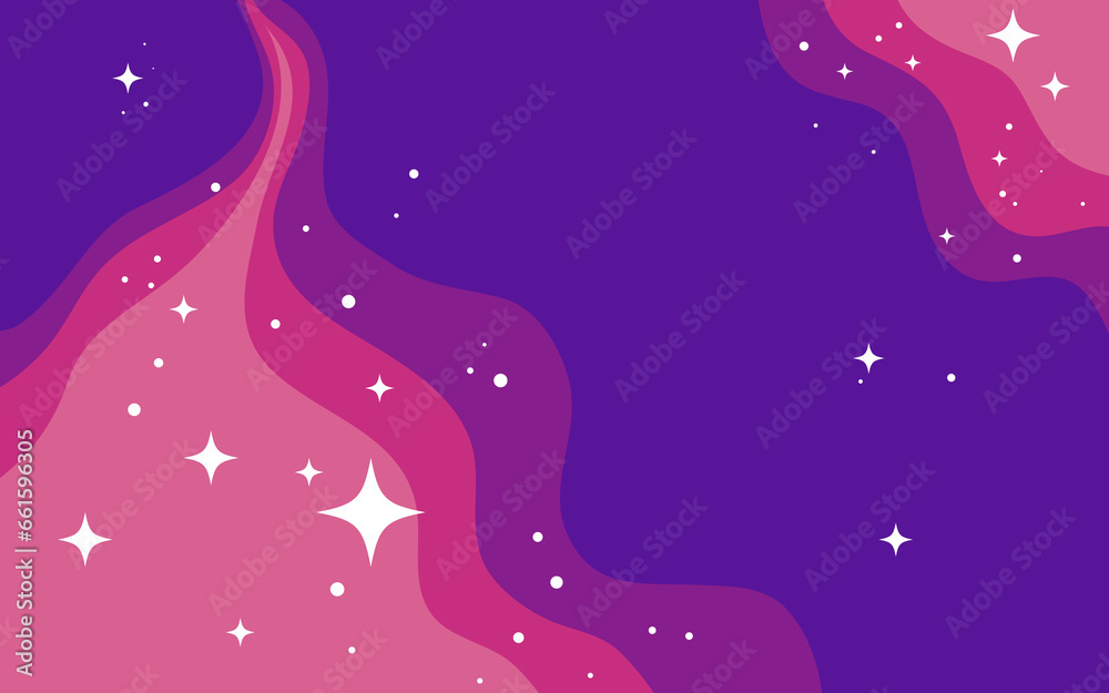 Sticker vector space background . cute flat style template with stars in outer space%09