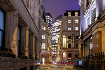 Fototapeta na wymiar Twilight view of City of London, England