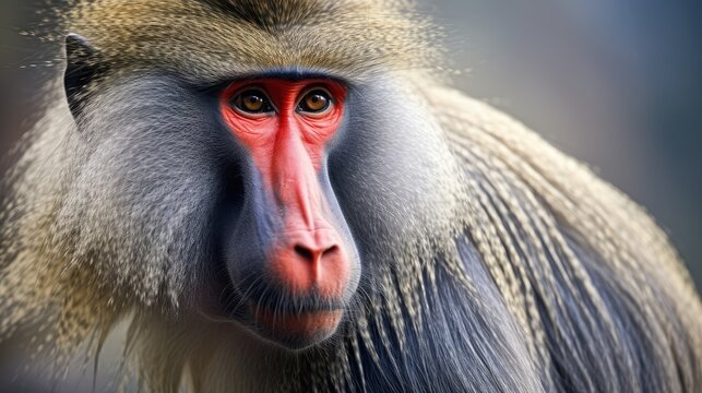 close up of a baboon