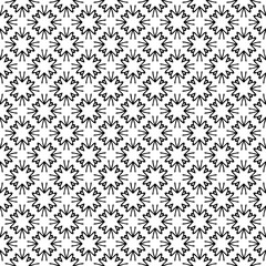 Black and white seamless abstract pattern. Background and backdrop. Grayscale ornamental design. Mosaic ornaments. Vector graphic illustration. EPS10.