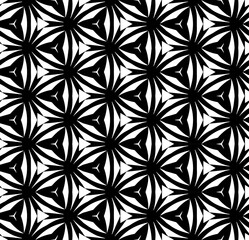Black and white seamless abstract pattern. Background and backdrop. Grayscale ornamental design. Mosaic ornaments. Vector graphic illustration. EPS10.
