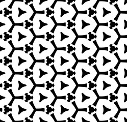 Black and white seamless abstract pattern. Background and backdrop. Grayscale ornamental design. Mosaic ornaments. Vector graphic illustration. EPS10.