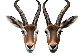 Gazelle Horns in the Spotlight on isolated background