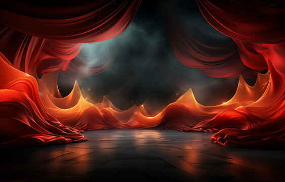 Abstract Red Background With smoke