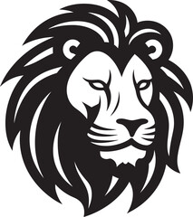 Sleek and Savage Black Vector Lion Icon Majestic Lion King Emblem Logo Excellence
