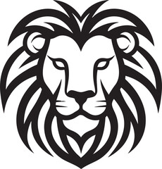Hunting Elegance Lion Icon Design Ferocious and Fine Black Lion Vector Emblem