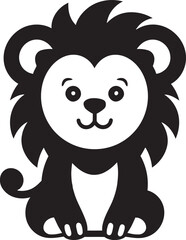 Savage Ruler Lion Emblem Logo Design Regal Pride Black Lion Icon in Vector