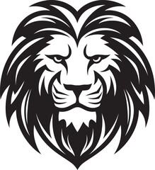 Power Unleashed Black Lion Vector Logo Graceful Predator Lion Logo Design
