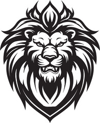 Sleek Sovereign Lion Logo Excellence Stalking Beauty Black Vector Lion Icon
