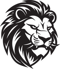 Majestic Monarch Lion Logo in Vector Ferocity Unleashed Black Vector Lion Emblem