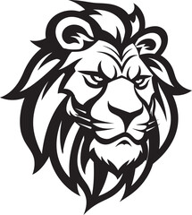 Ruler of the Pride Black Lion Icon Majestic Monarch Lion Logo in Vector