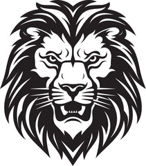 Savage Authority Lion Emblem Logo Design Proud Power Black Lion Icon in Vector