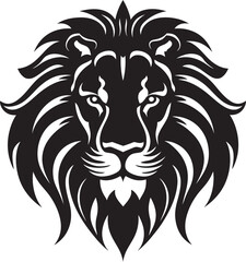 Proud and Powerful Black Vector Lion Logo Ferocious Majesty Lion Emblem Excellence