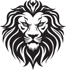 Feline Ruler Black Lion Vector Logo Design Regal Beauty Lion Emblem in Vector