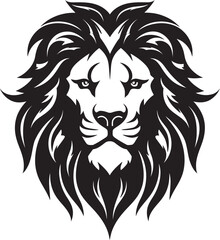 Untamed Beauty Lion Logo Design Regal Roar Black Vector Lion Icon Excellence