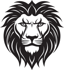 Elegant Hunter Lion Emblem in Vector Savage Beauty Black Lion Logo Icon