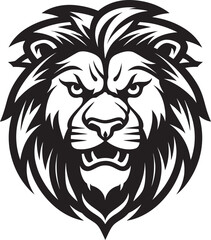 Fototapeta premium Graceful Predator A Lion Logo Design Prowling Excellence The Black Vector Lion Icon