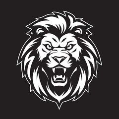Fierce Guardian A Lion Icon Design Roaring Majesty The Black Lion Emblem