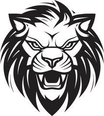 Pouncing Power A Lion Logo Excellence Savage Majesty The Black Vector Lion Emblem