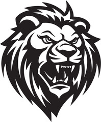 Savage Majesty The Black Vector Lion Emblem On the Prowl A Lion Icon Excellence