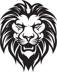 Fototapeta premium Proud and Powerful The Black Vector Lion Logo Ferocious Majesty A Lion Emblem Excellence
