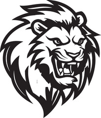 Roaring Excellence The Black Lion Icon in Vector Untamed Beauty A Lion Logo Design