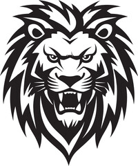 Savage Majesty The Stylish Panther in Lion Icon Design Elegant Authority Majestic Black Vector Lion Emblem