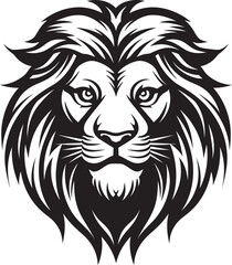 Prowling Excellence The Untamed Majesty of Lion Icon Roaring Guardian Elegant Black Lion Icon in Vector
