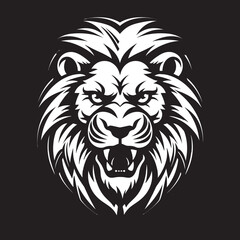 Sleek Sovereign The Elegant Authority of Lion Icon in Vector Prowling Grace The Majestic Mane of Black Vector Lion Emblem