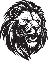 Fierce Beauty The Untamed Prowess of Black Lion Icon Regal Roar A Graceful Roar in Lion Icon Emblem