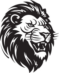 Regal Power The Majestic Mane of Lion Icon in Vector Savage Elegance A Hunt for Excellence in Black Lion Emblem
