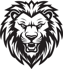 Elegant Sovereign The Regal Beauty of Lion Logo Ferocious Grace The Stylish Panther in Black Lion Icon