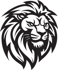 Hunt in Style The Roaring Power of Lion Logo Majestic Prowess The Regal Roar in Black Vector Lion Icon