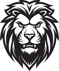 Regal Dominance The Prowling Grace Regal Roar Black Vector Lion Logo   The Majestic Emblem of Excellence