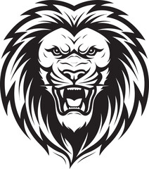 Stylish Sovereign Black Lion Icon   The Stylish Symbol of Authority Hunting Elegance Black Lion Logo   The Elegance of the Hunt