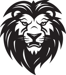 The Lions Grace Black Lion Emblem   The Graceful Authority Roaring Excellence Black Lion Icon Design   The Excellence of Roar