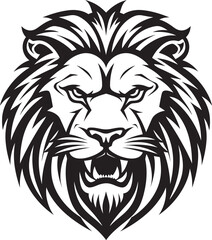 Fierce Grace Black Lion Logo   The Grace of Fierceness Hunting Mastery Black Vector Lion Emblem