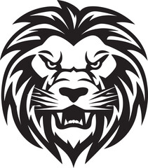 Hunting Mastery Black Vector Lion Emblem Regal Roar Black Lion Vector Logo